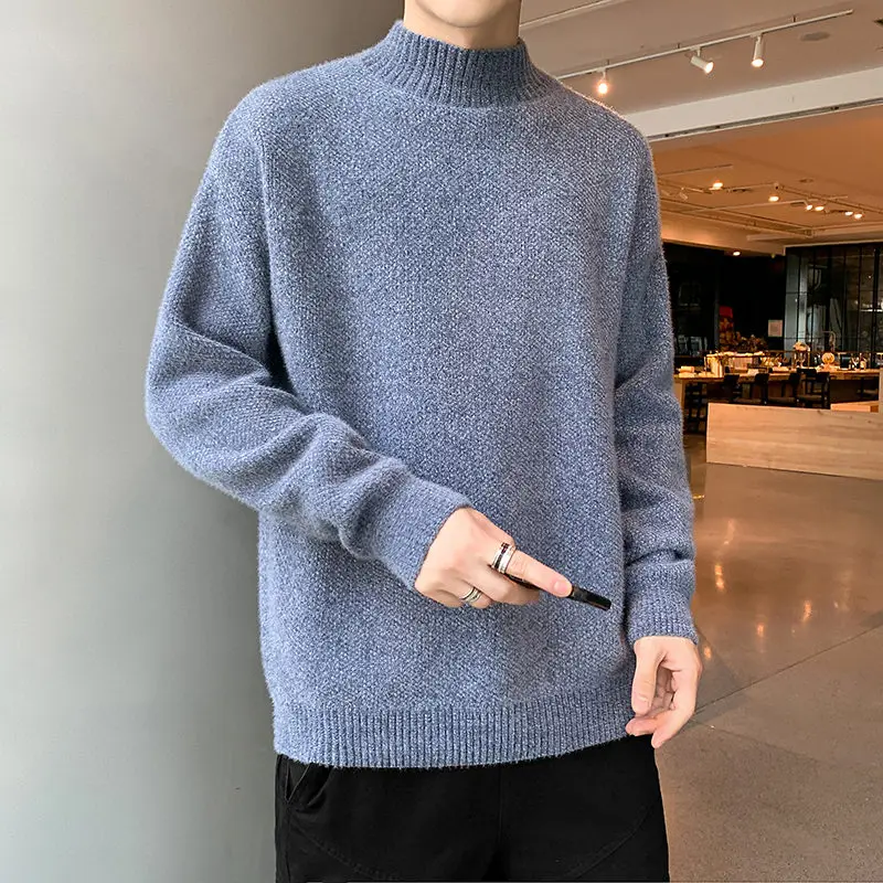 

2022 Personalized men sweater regular turtle neck customize advertising sweater A1404 brown light khaki cotton