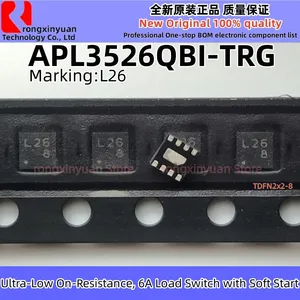 APL3526QBI-TRG APL3526QBI TDFN2x2-8 L26 APL3526 ультра-низким сопротивлением, 6A настенный выключатель розетка с устройство плавного пуска 100% Новый оригинальный