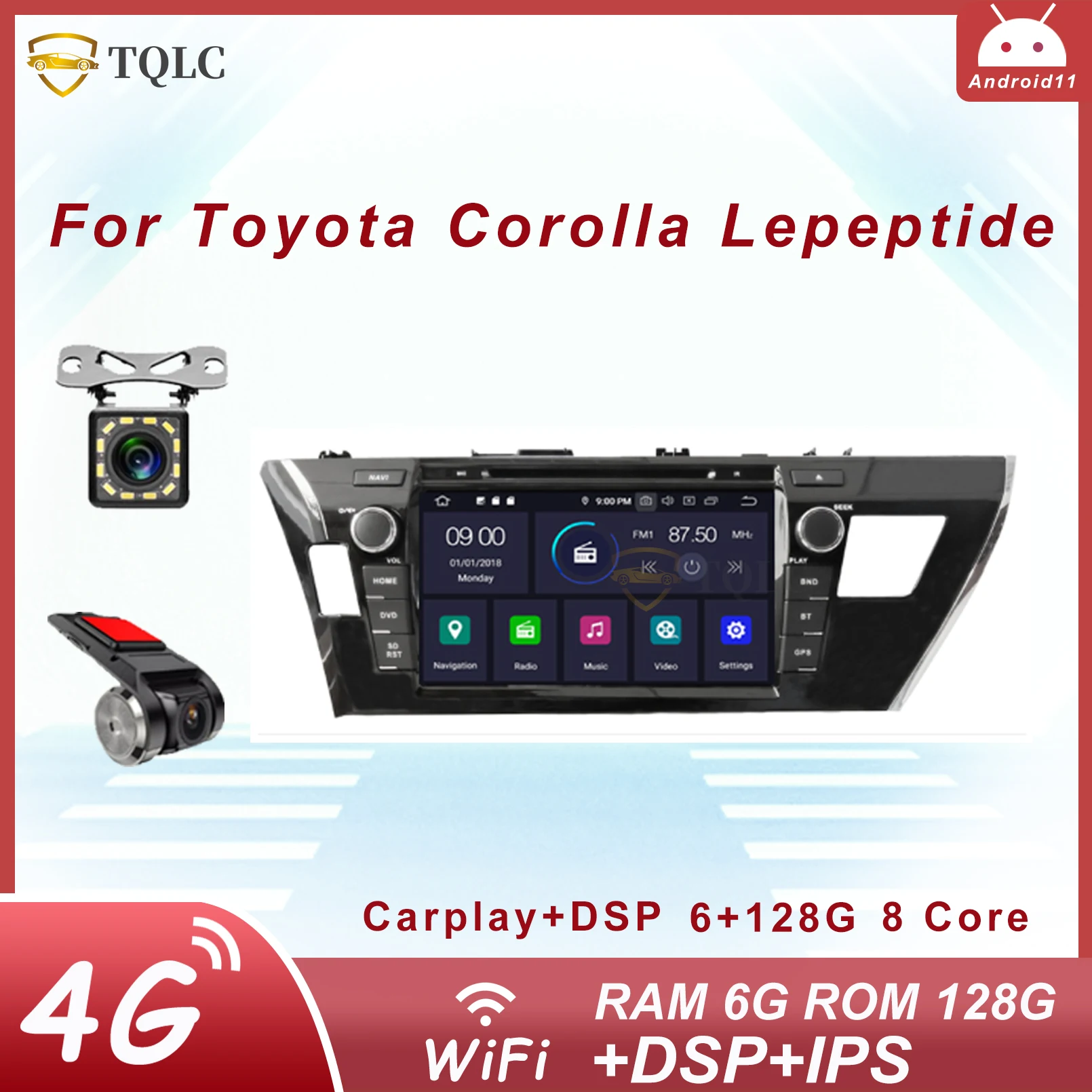 

Car Radio Android 11 Player GPS Stereo Receiver For Toyota Corolla Lepeptide Car Radio Carplay Car Multimedia Player Autoradio