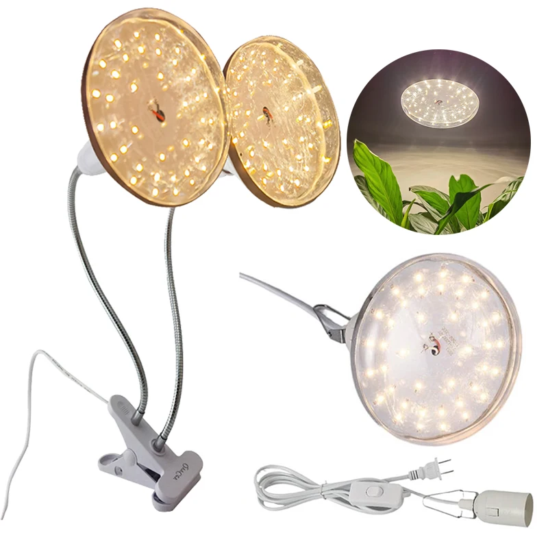 Plant Grow Light Phytolamp Yellow E27 Bulbs Phyto Lamp Full Spectrum Power Clip Holder Hydroponics Kit Plantas