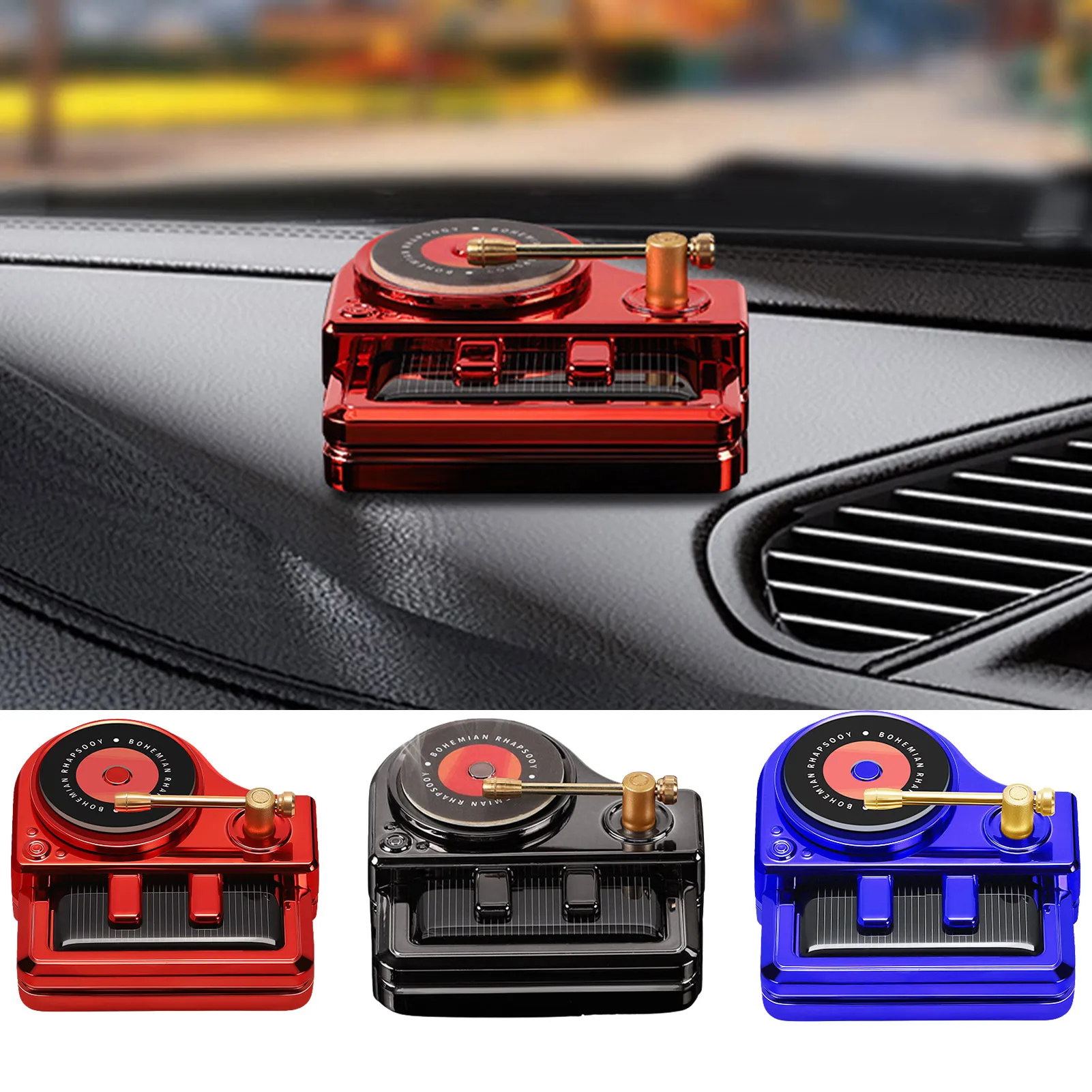 

Car Air Fresheners Solar Powered Solar Energy Car Diffuser Air Freshener Piano-Shaped Dashboard Car Air Freshener Solar Rotating