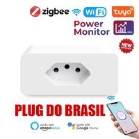 brazil br power socket smart wifi zigbee plug 16a outlet tuya app smart home for alexa google power voice control monitor timing