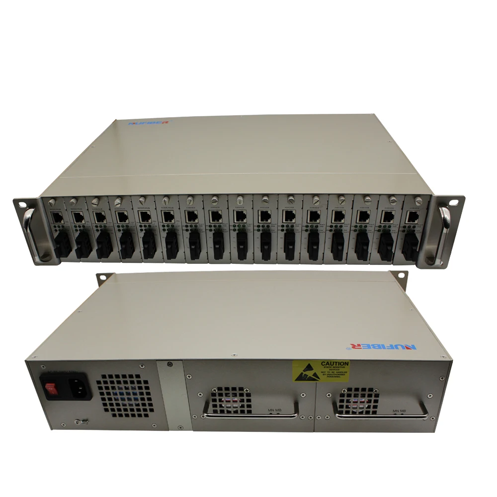 16 slots chassis 100M 1000M card type network net management fiber media converter price