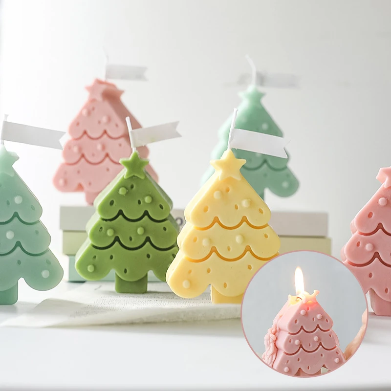 

Christmas Tree Scented Candles Creative Desktop Ornaments Relaxing Smokeless Aromatherapy Candle INS Photo Props Home Decoration