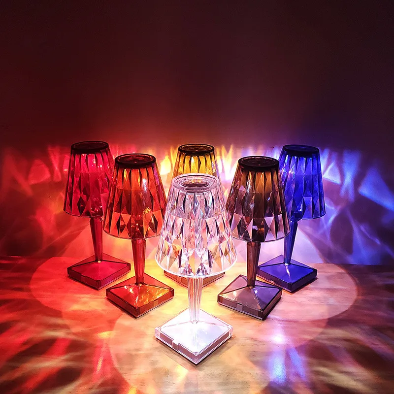 

Touch Sensor Diamond Table Lamp Acrylic Decoration Light for Bar Bedroom Bedside Coffee Crystal LED Desk Night Light Lamps