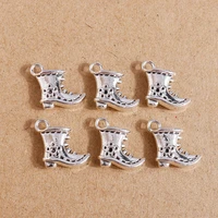 10pcs 16x15mm antique silver color alloy shoes boot charms for making pendants necklaces earrings diy keychains jewelry findings