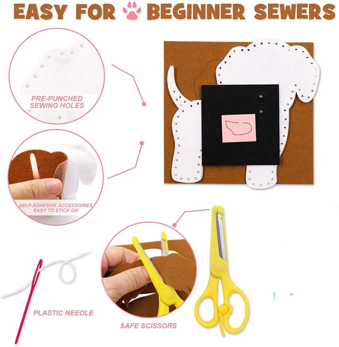 Набор для шитья сделай сам с изображением животных и щенков наборы рукоделия из