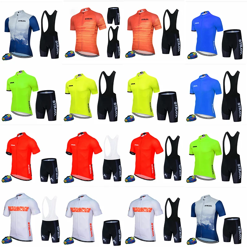 

Men Cycling Jersey 2021 Short Sleeve MTB Road Bike Jersey Stripes Breathable Cycling Jersey Set Road Bicycle Jerseys MTB Bicycle