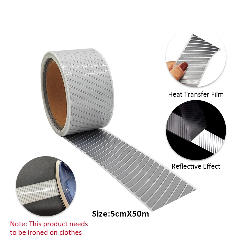 

Roadstar высокосеребристая сегментная отражающая лента, теплопередаваемая виниловая пленка для утюга на одежде, аксессуары для шитья своими руками