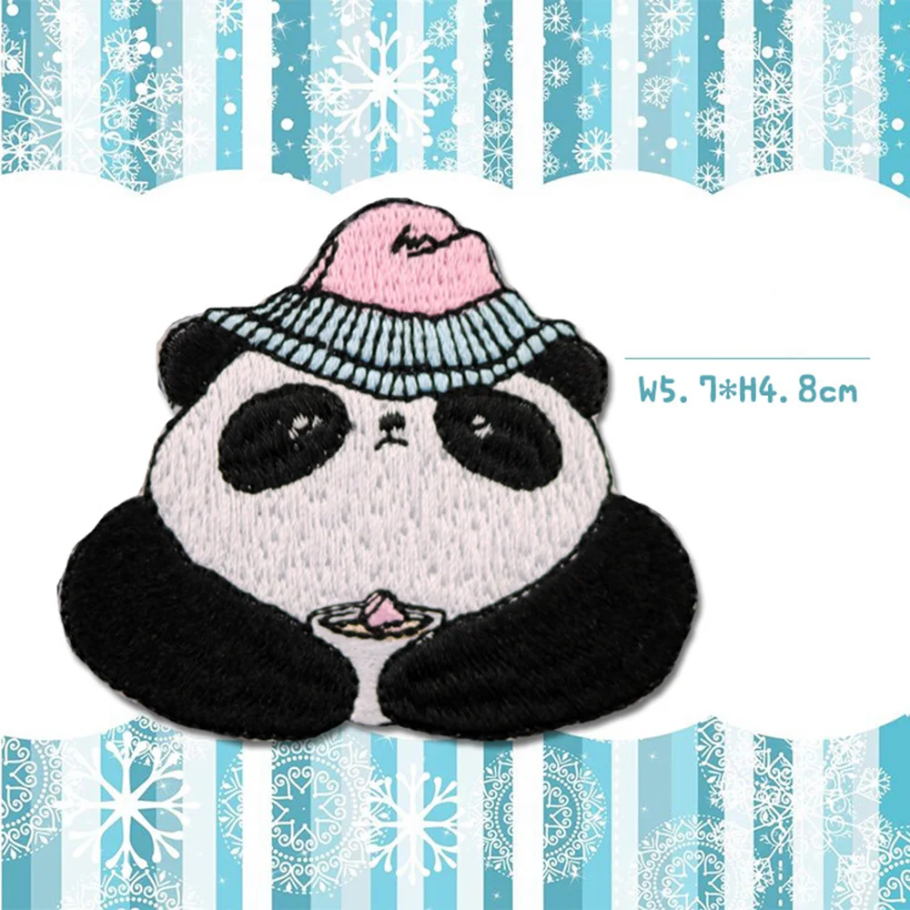 Тканевые наклейки с пандой вышивкой своими руками маленькие утюгом модная