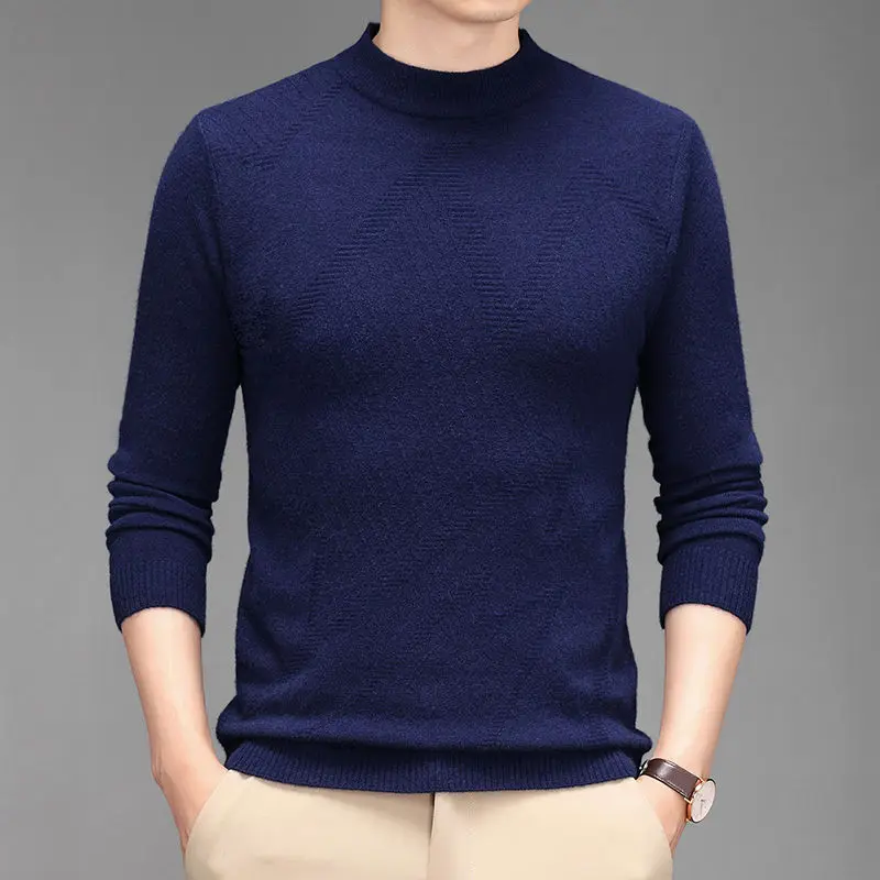 

Top Grade Knitwear Luxury New Fashion Knit Pullover Trendy Knitted Sweater Men Woolen O-Neck Casual Jumper Men Clothing A135