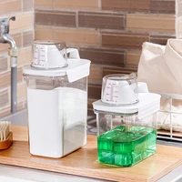 airtight laundry detergent powder storage box washing powder container with measuring cup clear multipurpose detergent boxes