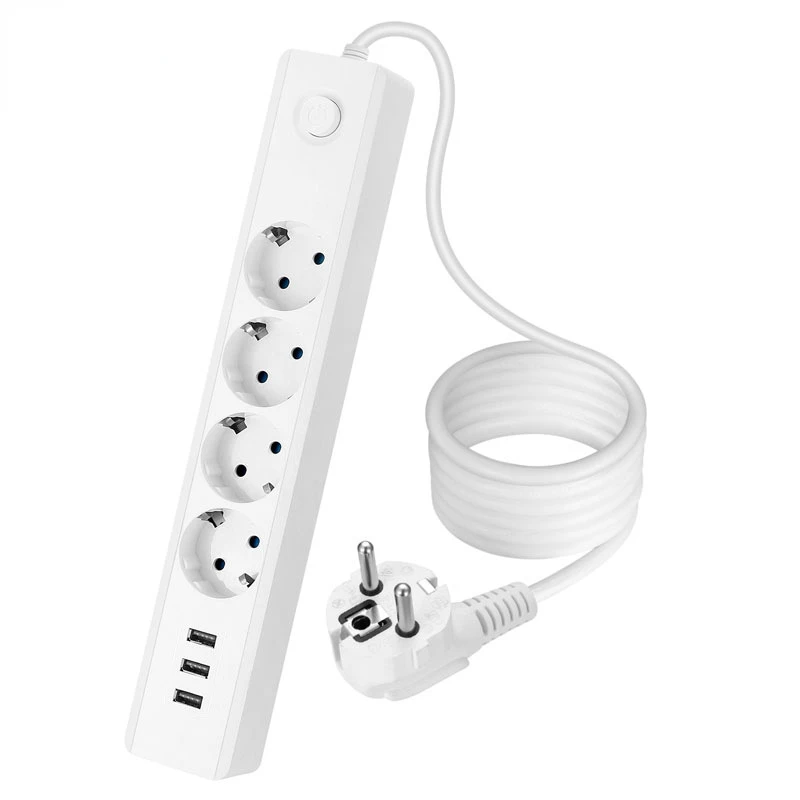 

European standard plug-in extended line desktop household plug-in multi port USB socket 2m wired German foreign trade socket