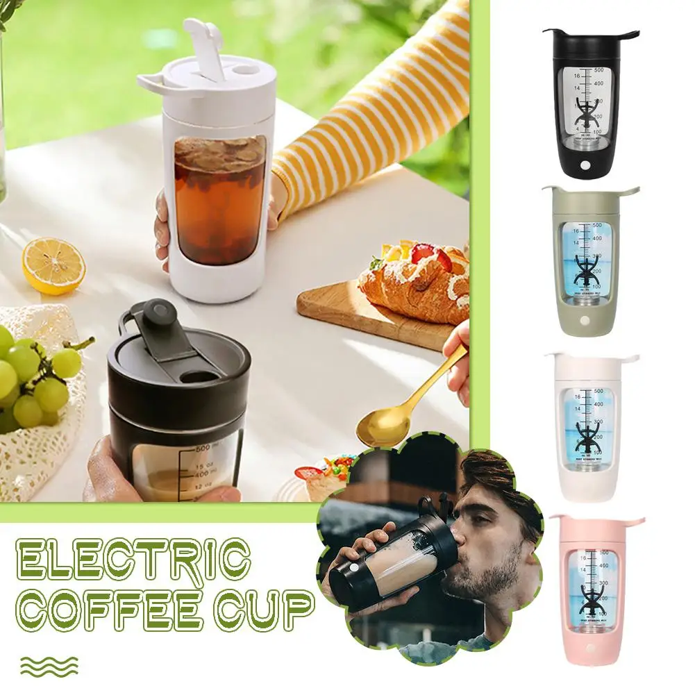 Water Bottle Powder Fitness Cup Electric Blender Protein Vortex Automatic Movement Mixer Ecofriendly Cup Brewing 600ml Shak T4u2