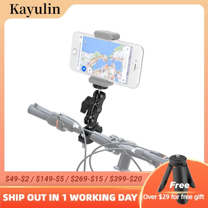 

Велосипедный держатель Kayulin (18 мм-32 мм) с регулируемой шаровой головкой 1/4 крепежный винт для фонарика камеры GoPro