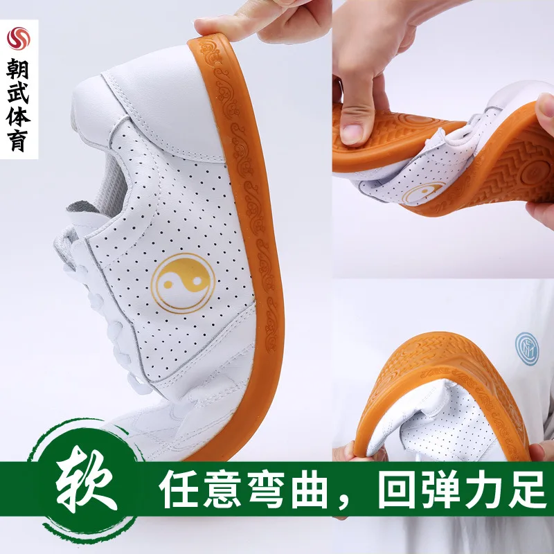 Chinese Style Men Women Tai Chi Martial Arts Shoes Cowhide Training Casual Gym Workout Taekwondo Wushu Karate Wing Chun Shoes
