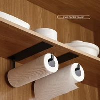 roll paper holder punch free cabinet paste paper towel holder wall mounted roll paper rag storage rack towel holder