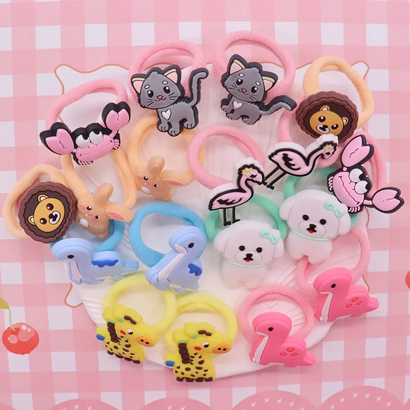2 шт. резинки для волос Кролик краб собака Лев жираф кошка |