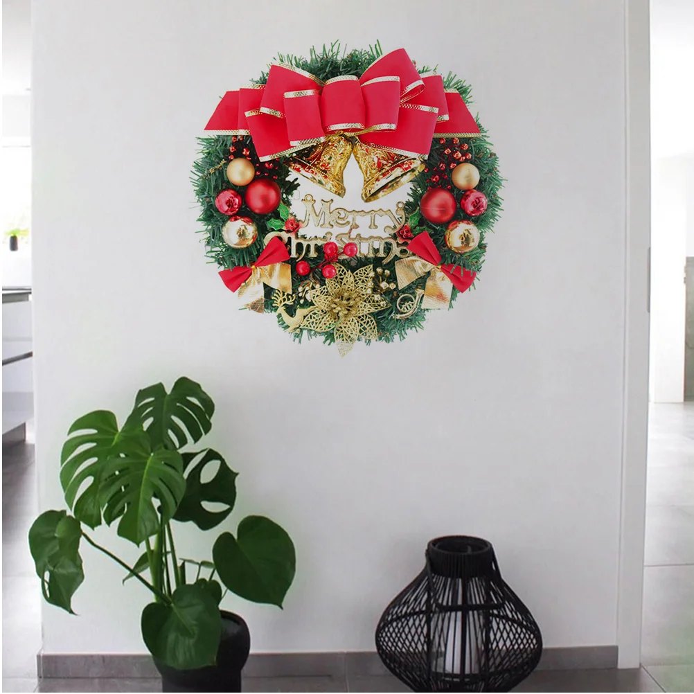 

Christmas Door Wreath Xmas Garland Front Porch Entry Staircase Hallway Decoration