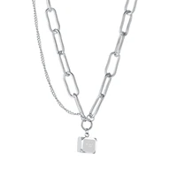 new niche design personality trend sweater chain fashion simple titanium steel necklaces for women