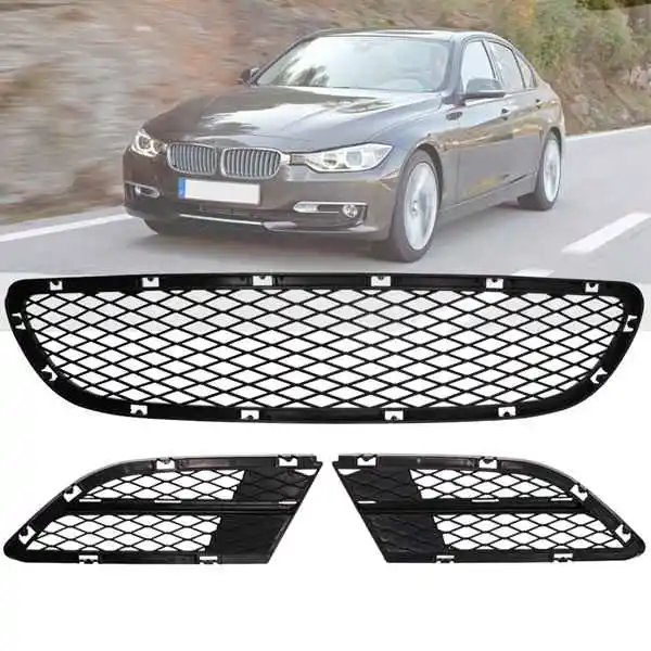 

Car Set of 3 Front Lower Bumper Grille Grill For-BMW 3 Series E90 E91 325I 328I 335I