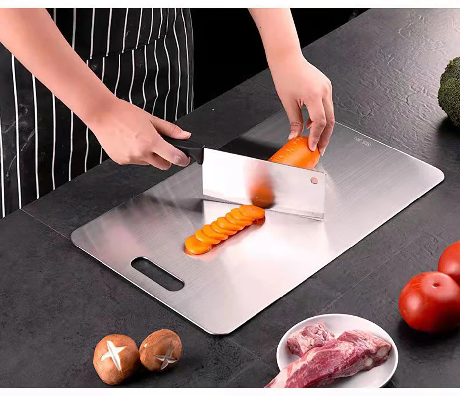 

Chopping Board 304 Stainless Steel Home Kitchen Rectangular Board Sterile Mildew Proof Fruit Vegetable Meat Cutting Board