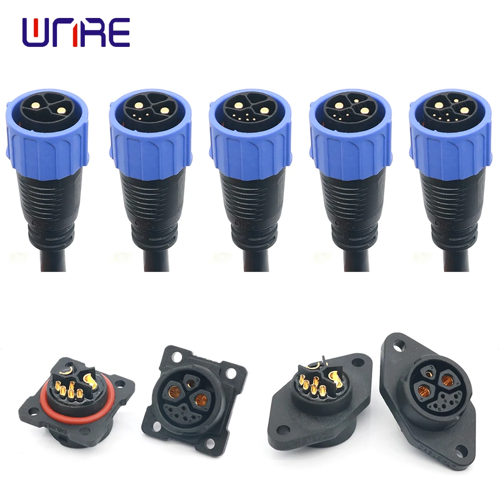 

M25 2+0/2+3/2+5/2+1+3/2+1+5 Electric Bike Charging Port Male Female Plug With Cable Wire Charging/Discharging Socket Connector