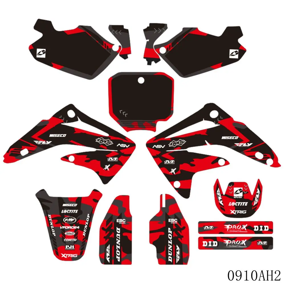 

Full Graphics Decals Stickers Motorcycle Background Custom Number Name For HONDA CR85 CR 85 2003 - 2012