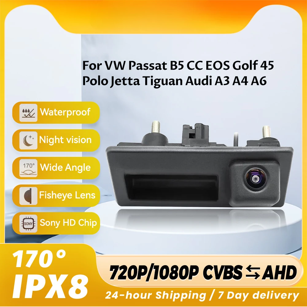 HD AHD 1080P Автомобильная камера заднего вида с ручкой багажника для VW Passat B5 CC EOS Golf
