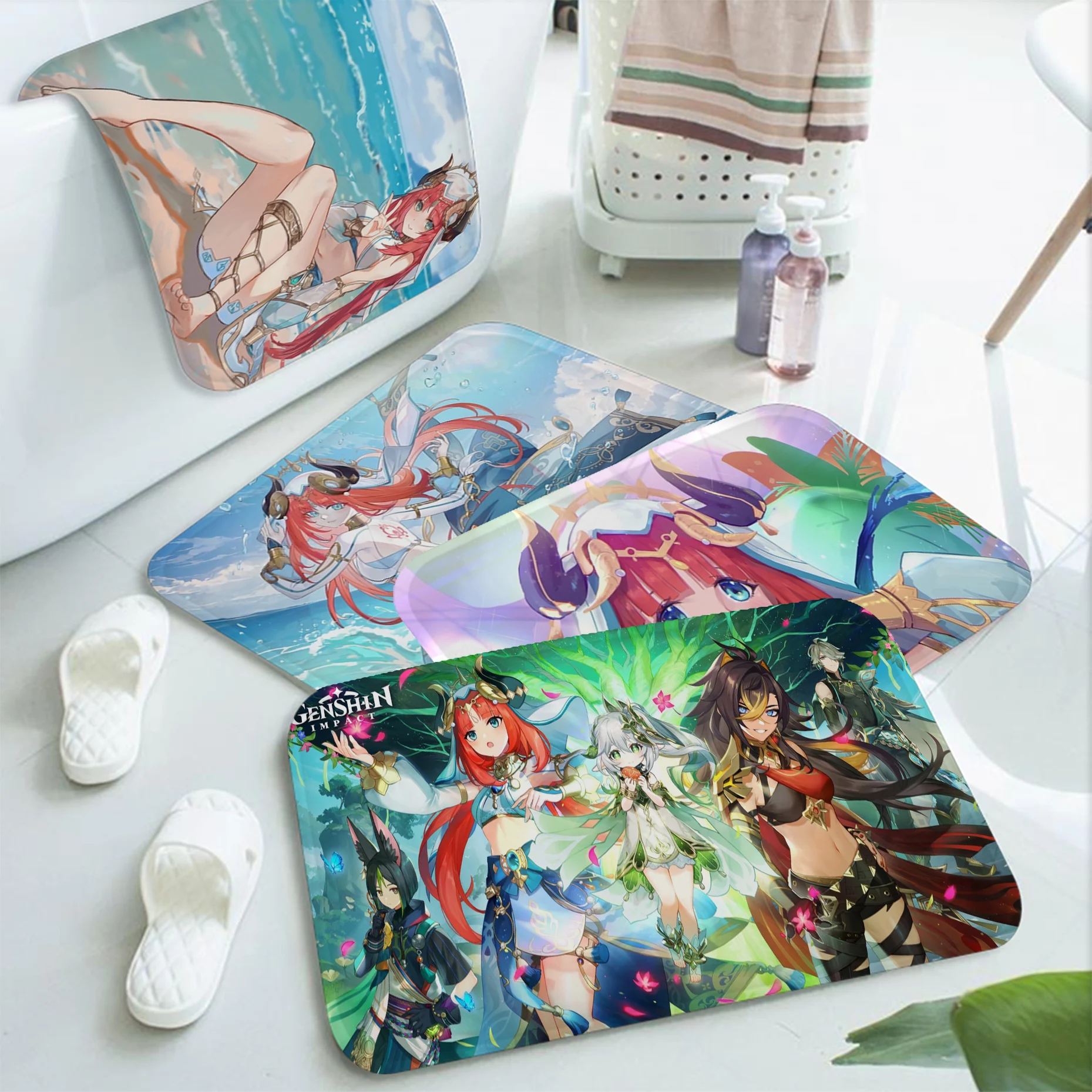 

Коврик Nilou Genshin для входной двери, противоскользящий прикроватный коврик для спальни, гостиной в скандинавском стиле