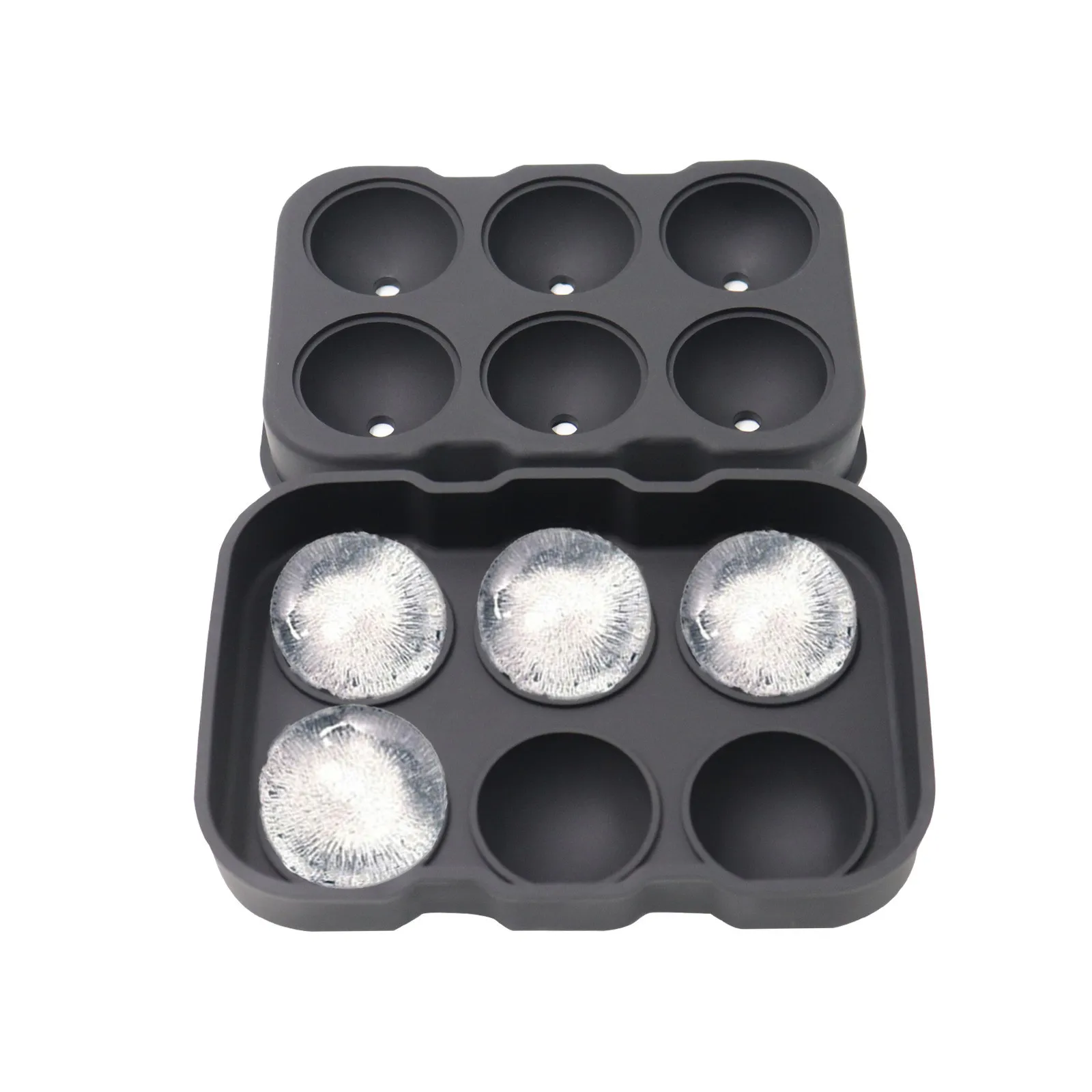 

Silicone 6 Holes Ice Cube Tray Ball Shape Ice Mold Diy Reusable Ice Maker Ice Hockey Ice Cube Mold Home Kitchen Accessories