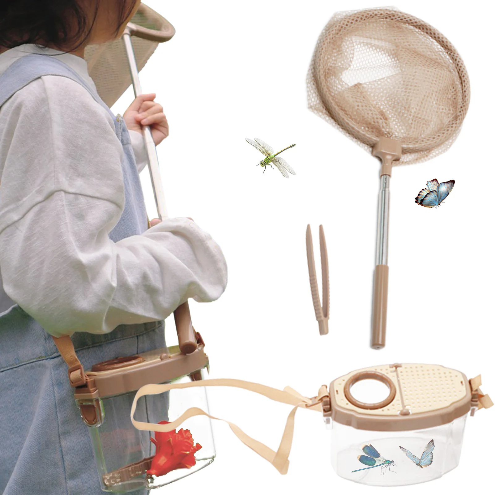 

Портативная клетка для наблюдения за насекомыми с увеличительным стеклом