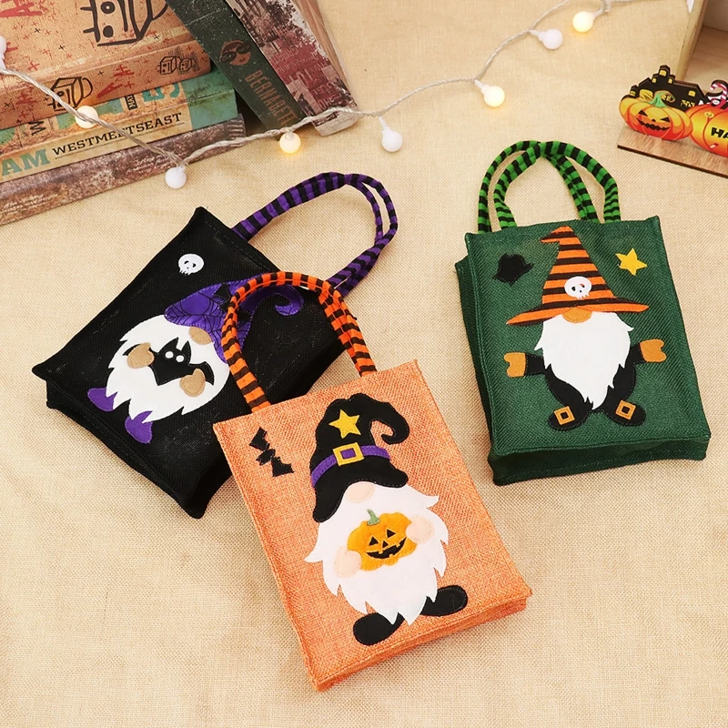 

Пакет для конфет на Хэллоуин Тыква Ведьма гном, сумочка-тоут для розыгрышей или сумочек для дома, праздника, вечеринки, столовой, сувениры