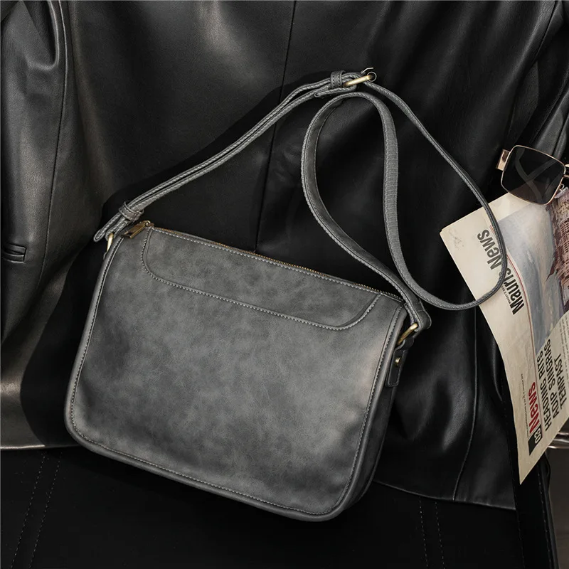 

Luxury New Style Men's Shoulder Bag Brand Design Matte PU Leather Crossbody Bag Mens Fashion Shoulder Messenger Bag Handbags