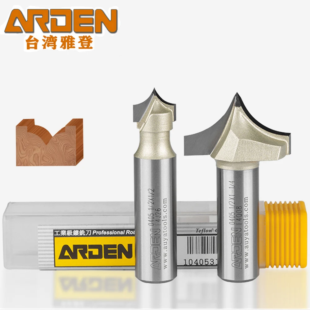 כלי חיתוך ARDEN Point Round Over Bit Carbide לעבודות עץ עם קצה חד, מסור קשת MDF וחריטה
