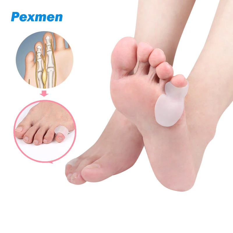 Pexmen 2/4/10Pcs Tailor's Bunion Corrector Pad Bunionette Straightener Pinky Toe Separator Protector Shield Pain Relief Spacer