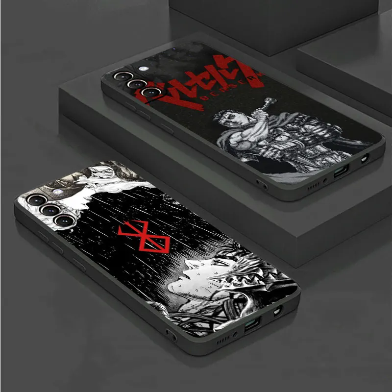 

Soft Silicone Case for Samsung Galaxy S23 S22 Ultra S21 FE S20 S10 Plus S8 S9 Note 20 10 9 8 Cover Branded Warrior Berserks Guts