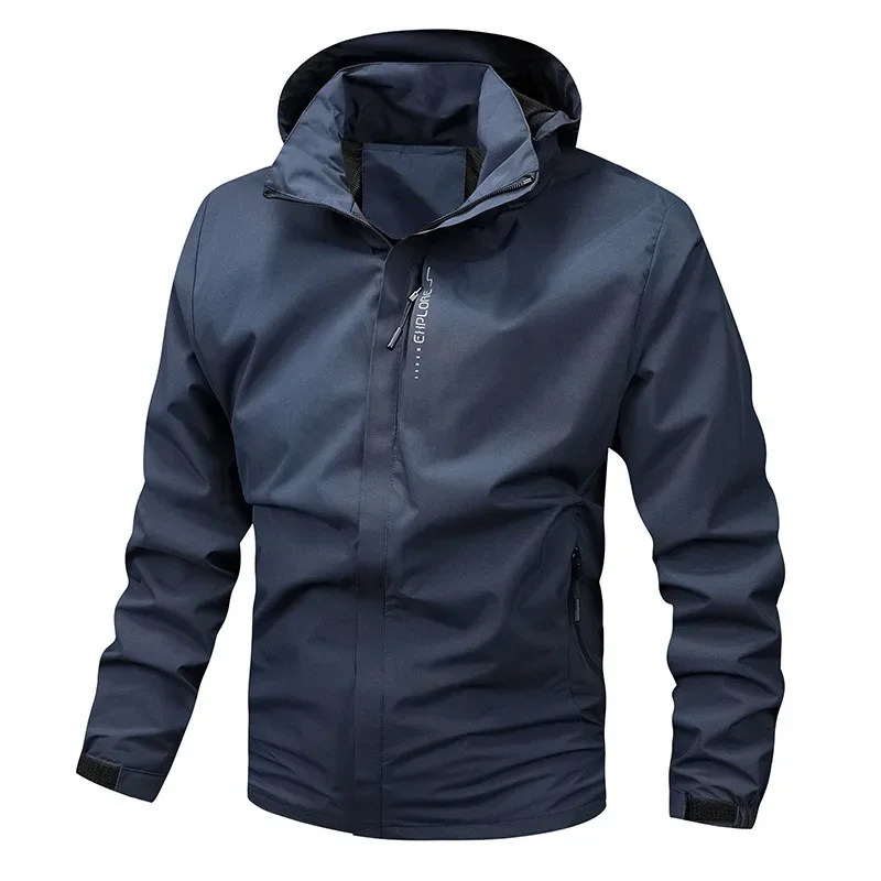 Trendy Men's Jacket 2024 Spring Autumn New Style Windproof Outdoor Sport Hooded Top Casual Loose Fit Jumper