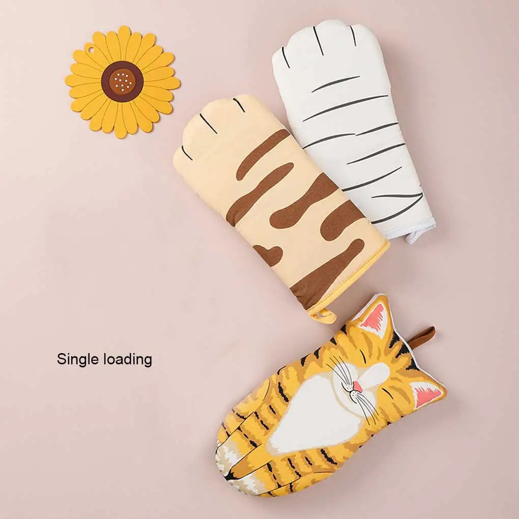 

Single Oven Glove Kitchen Heats Resistant Microwave Mitten Anti-scalding Barbecue Picnic Mitt Hand Protector Type 1