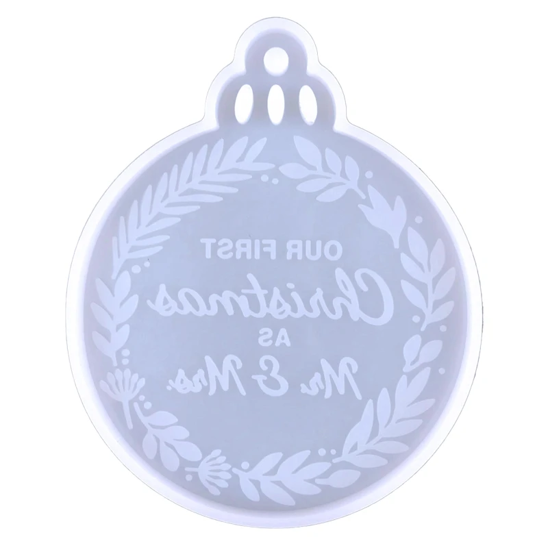 

D0LC блестящие глянцевые Силиконовые Формы Рождественская елка круглый список брелок форма DIY кулон украшения эпоксидная смола формы для изг...