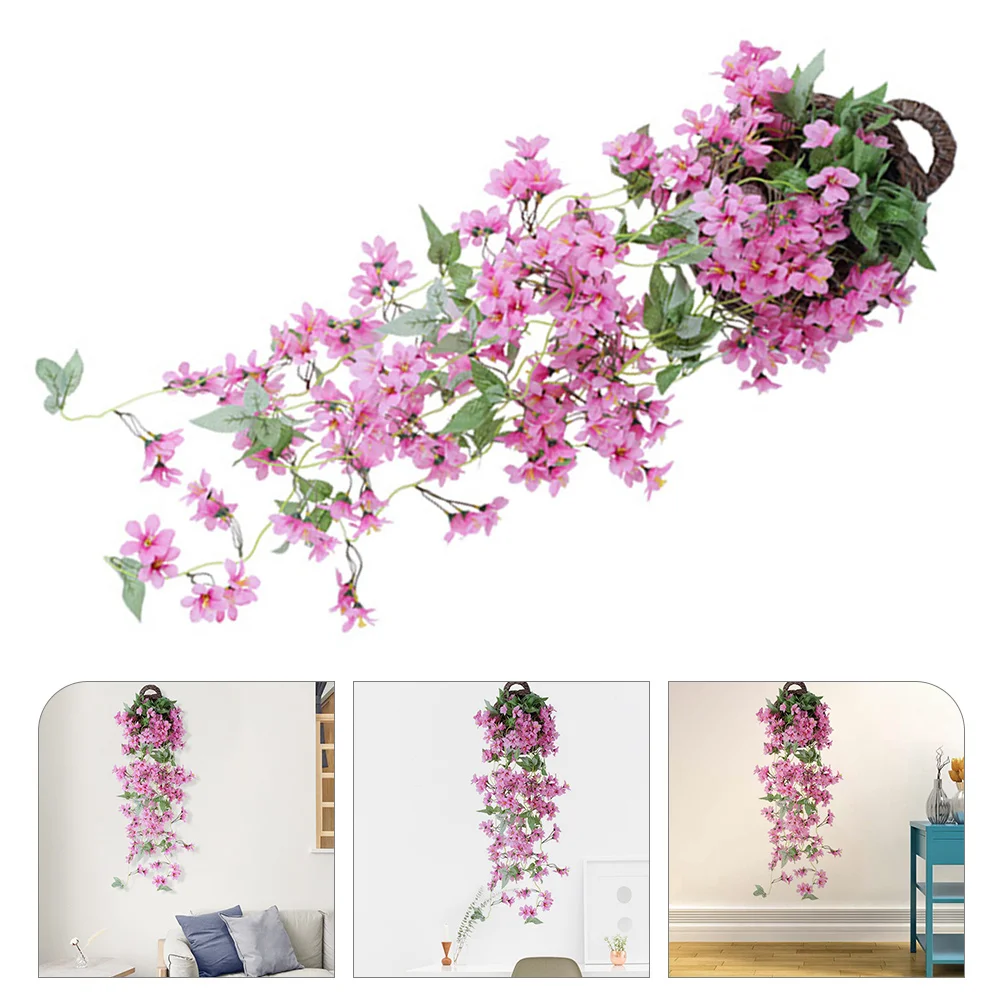 

Artificial Cherry Blossom Home Decoration Christmas Porch Decor Household Flower Vine Basket Silk Cloth Wisteria Vine Hanging