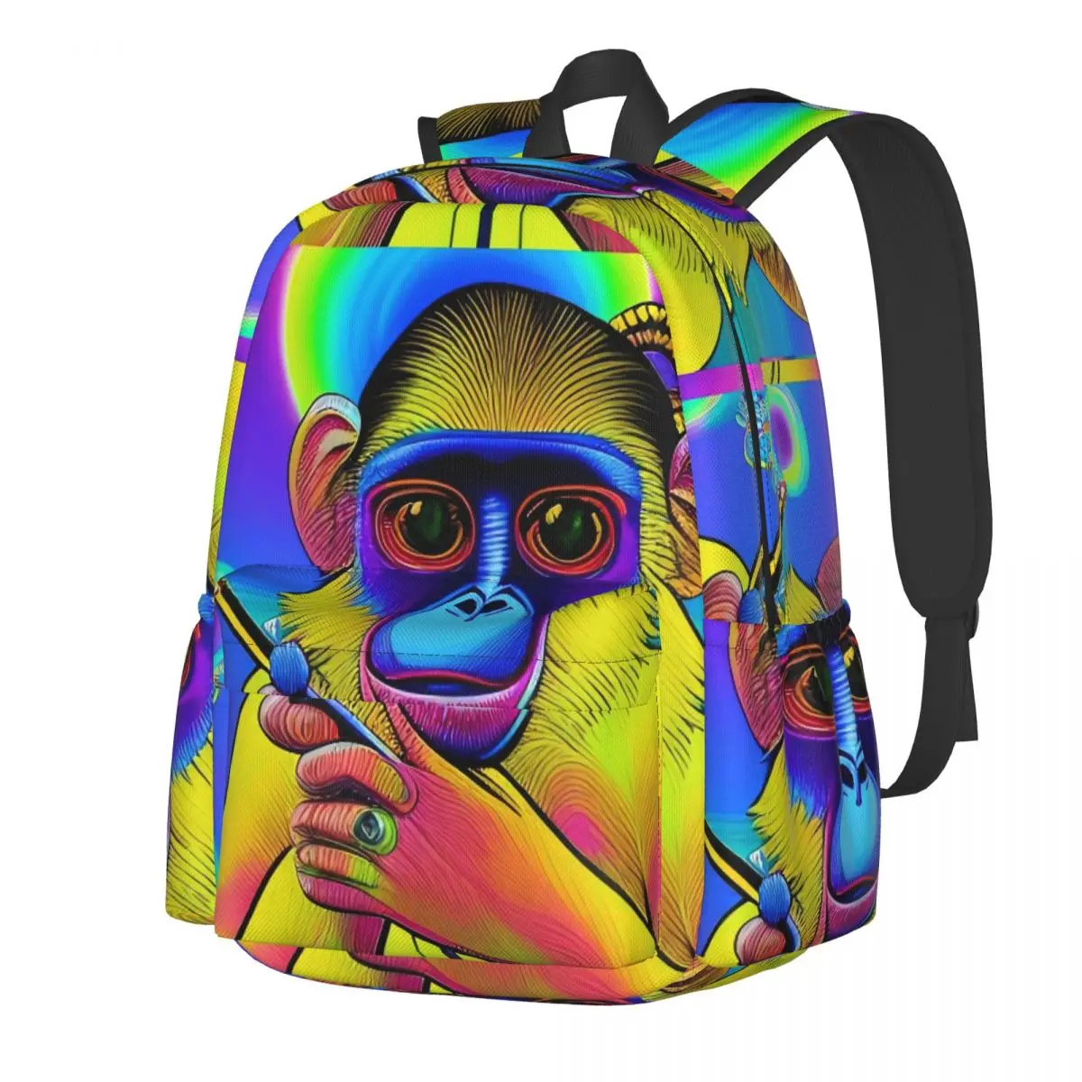 

Милый рюкзак с Обезьянами, милые рюкзаки с забавным принтом животных, дорожные дышащие школьные сумки для девочек, разноцветный рюкзак