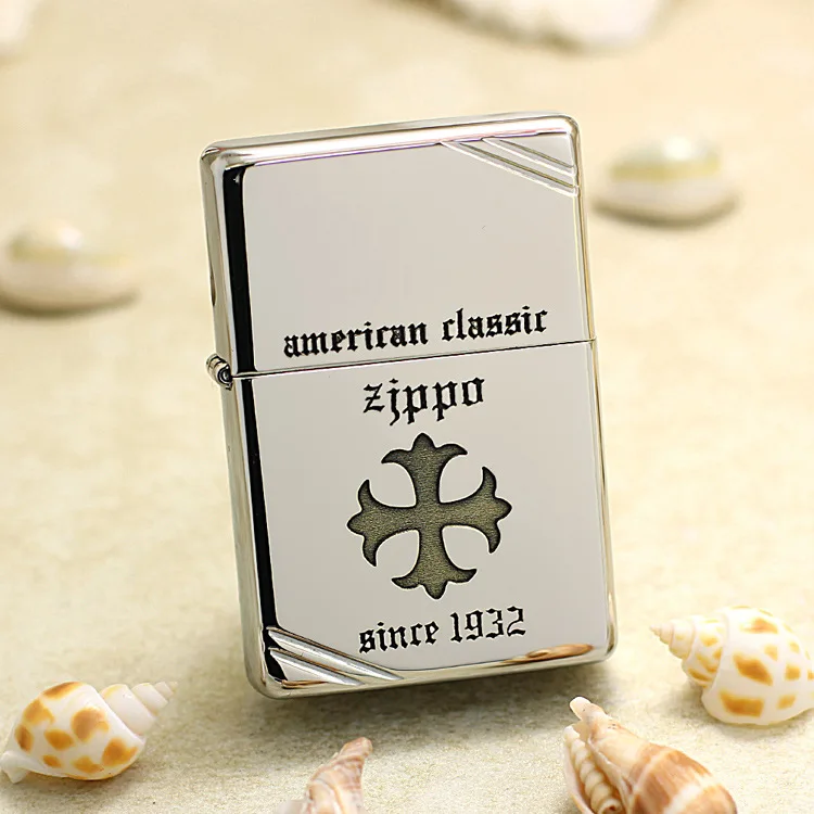 

Genuine Zippo Fine Carving Chrome Hearts oil lighter copper windproof cigarette Kerosene lighters Gift anti-counterfeiting code