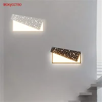 Nordic Creative Folding Acrylic Art Led Wall Lamp For Bedroom Closets Stairs Corridor Hallway Sofa Modern Design Sconce Lights