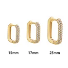 Модные геометрические квадратные белые серьги-кольца с фианитом, золотые металлические маленькие серьги-клипсы с кристаллами, ювелирные изделия для женщин