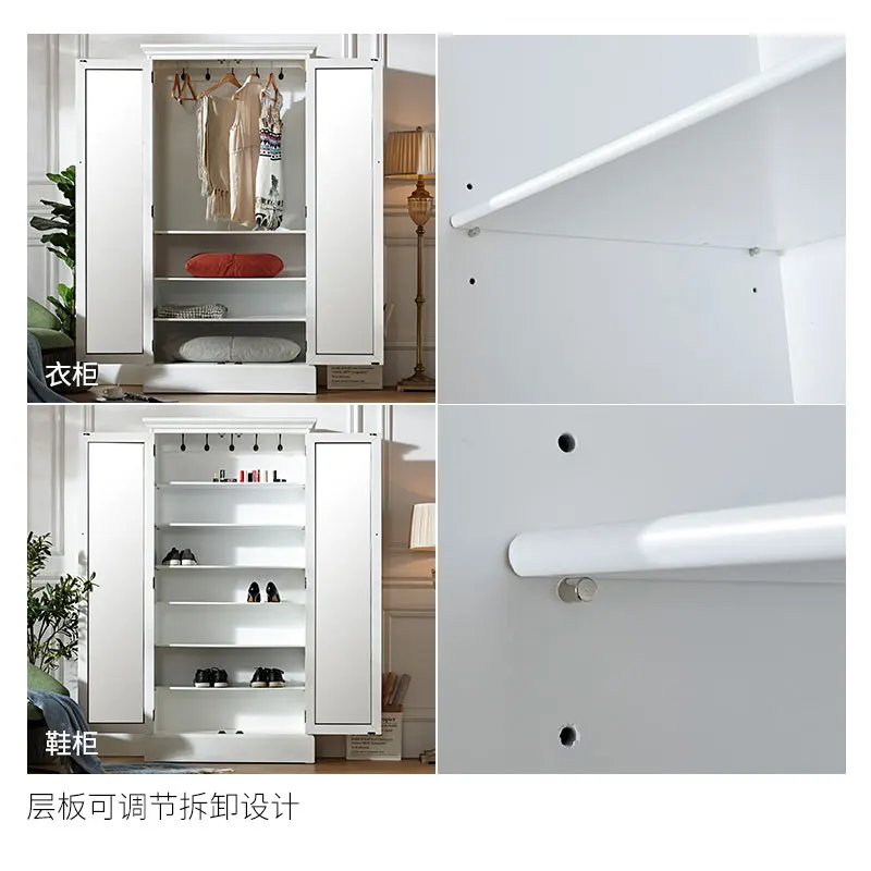 1 метр двухдверный шкаф с зеркалом спальня небольшая квартира B &amp белый