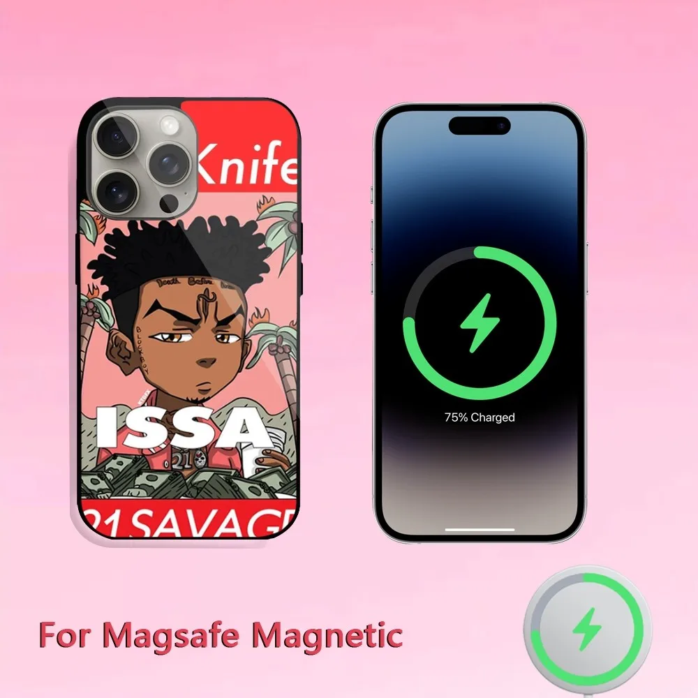 Чехол для телефона Rapper 21 S-Savage American Dream iPhone 11 12 13 14 15 Plus Pro Max Magsafe Магнитный чехол