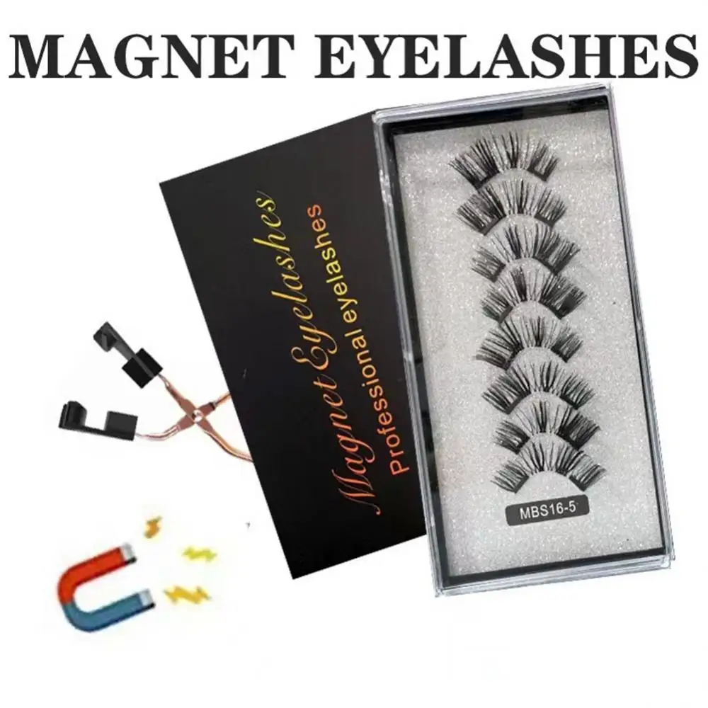 

Magnetic Eyelashes Makeup Eyelash Natural Magnetic Eye Lashes Eyeliner Set Natural Thick False Eyelashes Curler Makeup Tools