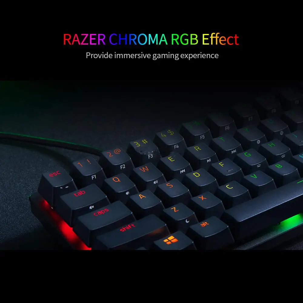 newest razer huntsman mini clickylinear switch 61 keys portable gaming keyboards layout 60 with optical doubleshot pbt keycaps free global shipping