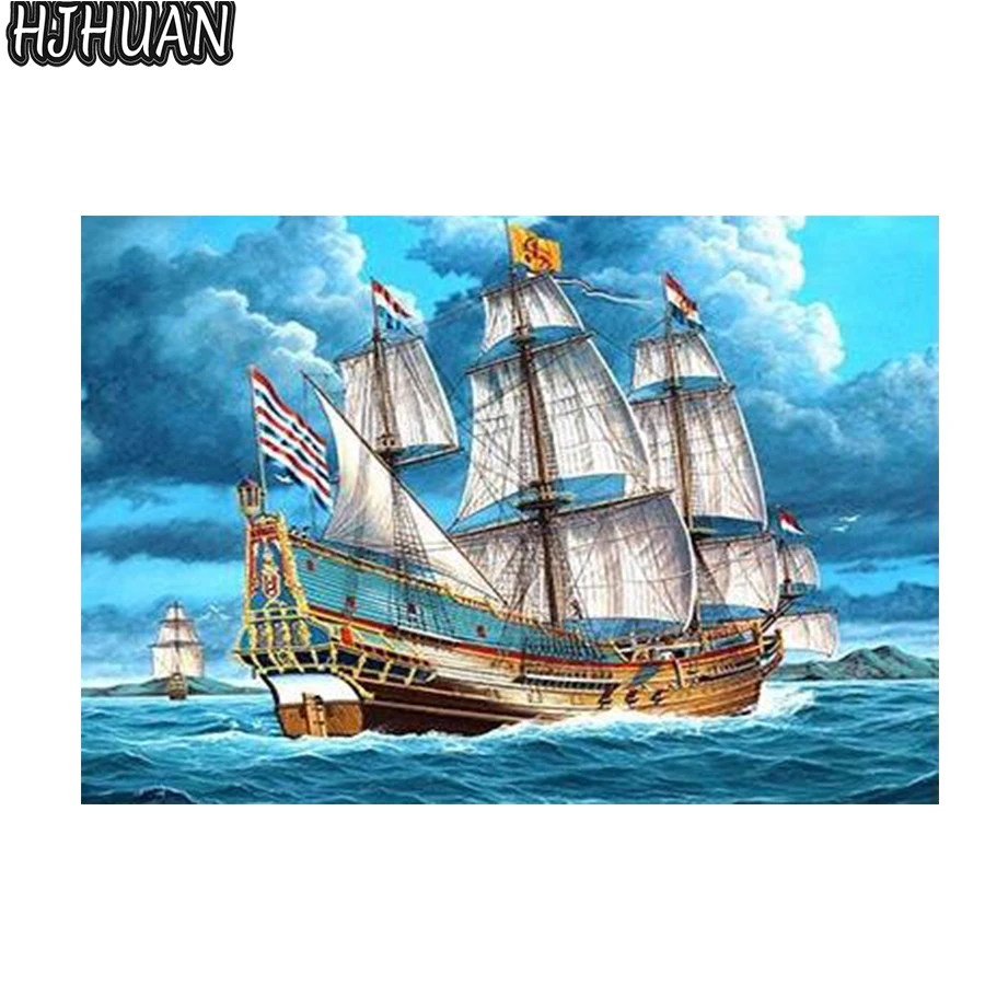 

DIY 5D Diamond Painting A sailboat Full Round/square Rhinestone Paintings Diamond Embroidery Cross Stitch Mosaic Home Decor Art